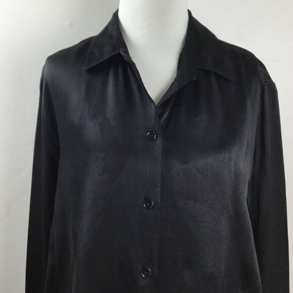 Zara Black Silky shirt m - Picture 3 of 9